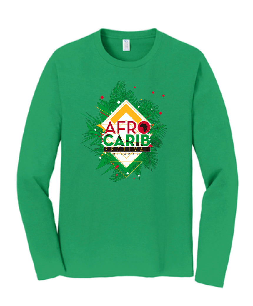 Afro Carib Festival Long Sleeve Crew Neck T-shirt