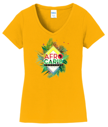 Afro Carib Festival Ladies V-Neck T-shirt